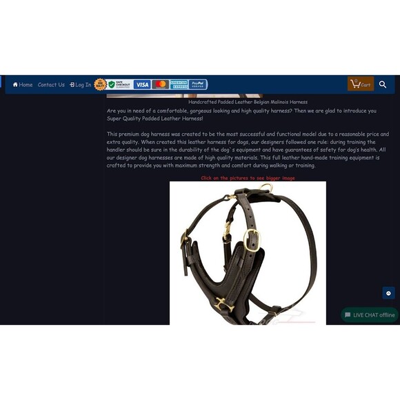 ForDogTrainers FDT H10 XL Leather Agitation Harness Brass Quick-Release Ret $170 - Picture 3 of 12